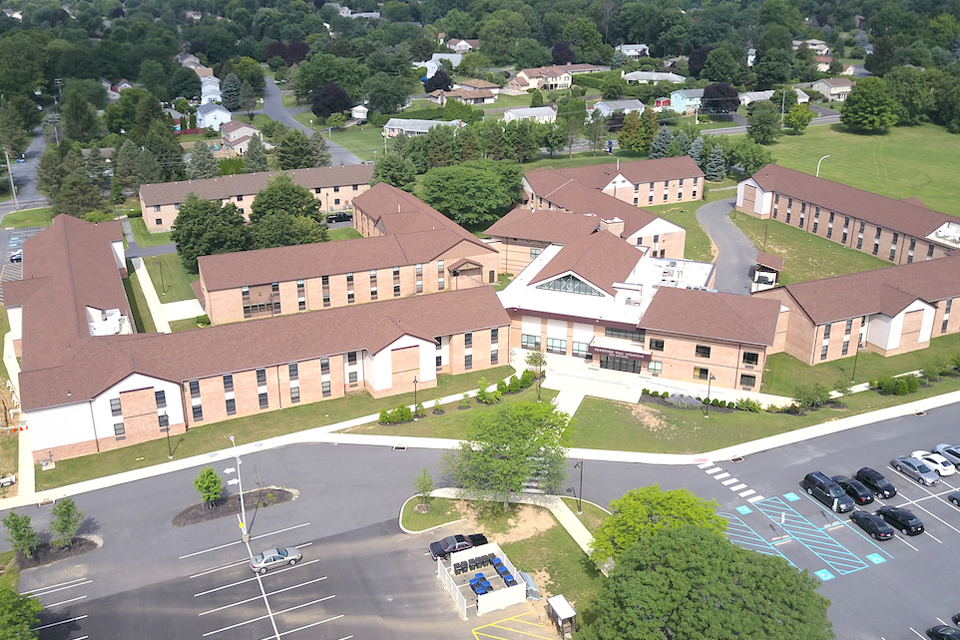 Overhead view of residence halls